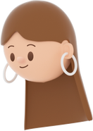 3D People Simple Young Girl with Earring Head 